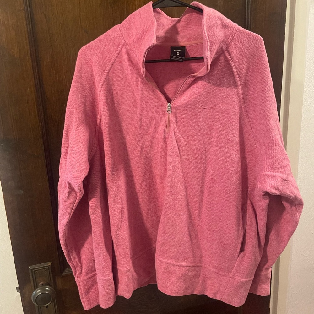 Nike Womens Therma Fit Pink Training Pullover 1/4 Zip Size XL